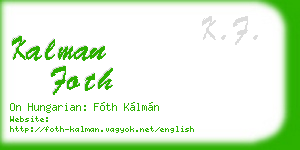 kalman foth business card